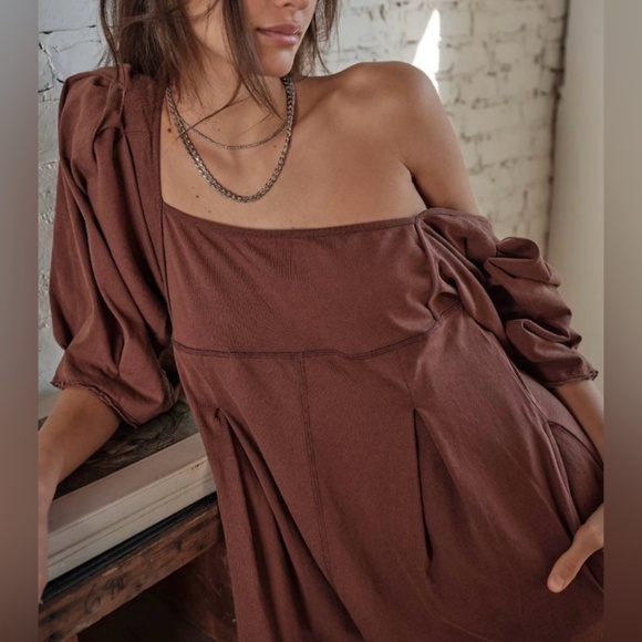 Free People Intimately Lotta Love Romper Size Small Butter Brown - Picture 5 of 6